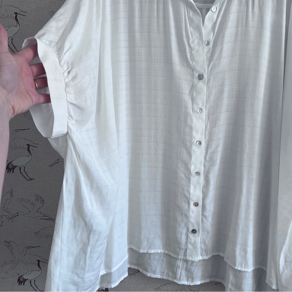Entro white oversized boxy button down shirt - Picture 3 of 6